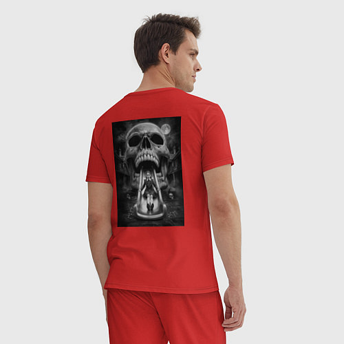 Мужская пижама Череп-горка / Красный – фото 4