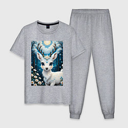 Пижама хлопковая мужская Сказочный олененок, цвет: меланж
