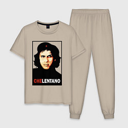 Пижама хлопковая мужская Che guevara - Chelentano, цвет: миндальный
