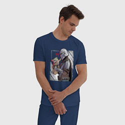 Пижама хлопковая мужская Беби Йода и Мандалорец, цвет: тёмно-синий — фото 2