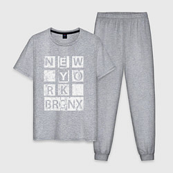 Пижама хлопковая мужская New York Bronx, цвет: меланж