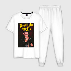 Пижама хлопковая мужская Depeche Mode Dave, цвет: белый