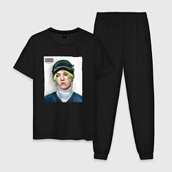 Пижама хлопковая мужская G Dragon Big bang, цвет: черный