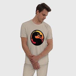 Пижама хлопковая мужская Mortal Kombat, цвет: миндальный — фото 2