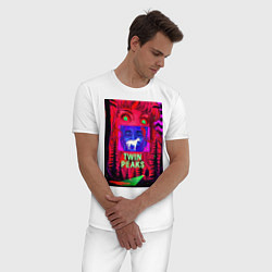 Пижама хлопковая мужская Загадка Лоры Палмер, цвет: белый — фото 2