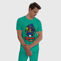 Пижама хлопковая мужская Mandrill, цвет: зеленый — фото 2