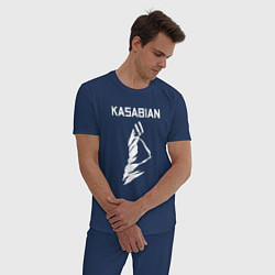 Пижама хлопковая мужская Kasabian - logo, цвет: тёмно-синий — фото 2