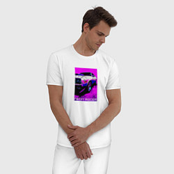 Пижама хлопковая мужская Neon racer, цвет: белый — фото 2