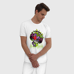 Пижама хлопковая мужская DJ Zombie, цвет: белый — фото 2