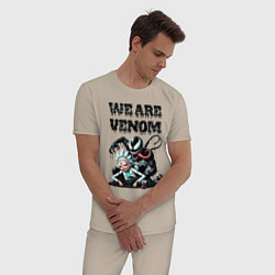 Пижама хлопковая мужская Rick and slime - we are Venom, цвет: миндальный — фото 2