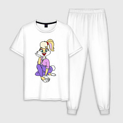 Пижама хлопковая мужская Lola Bunny, цвет: белый