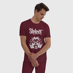 Пижама хлопковая мужская Slipknot rock dog, цвет: меланж-бордовый — фото 2