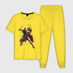 Пижама хлопковая мужская Scorpion Mortal Kombat, цвет: желтый
