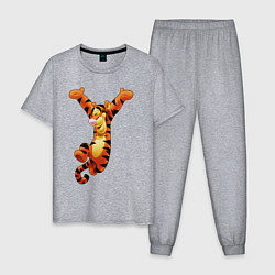 Пижама хлопковая мужская Винни пух - Тигруля, цвет: меланж