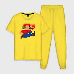 Пижама хлопковая мужская Mario 8 bit, цвет: желтый