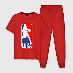 Пижама хлопковая мужская NBA Luka, цвет: красный