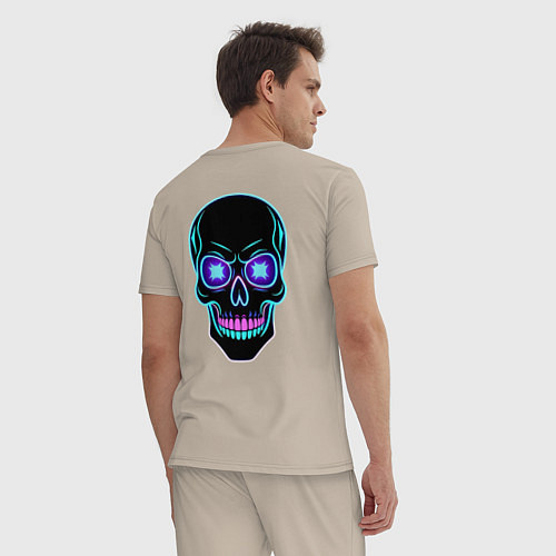 Мужская пижама Halloween skull / Миндальный – фото 4