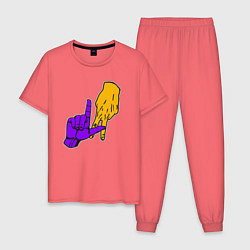 Пижама хлопковая мужская Lakers sign, цвет: коралловый