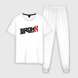 Пижама хлопковая мужская USA Bronx, цвет: белый