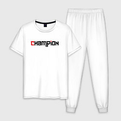 Пижама хлопковая мужская Champion, цвет: белый