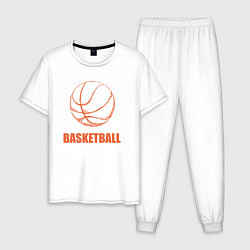 Пижама хлопковая мужская Ball basket, цвет: белый
