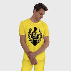 Пижама хлопковая мужская Врач с младенцем в руках, цвет: желтый — фото 2