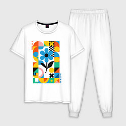 Пижама хлопковая мужская Fell alive, цвет: белый