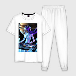 Пижама хлопковая мужская Девушка космо DJ, цвет: белый