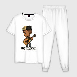 Пижама хлопковая мужская XXXTentacion мультяшный, цвет: белый