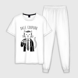 Пижама хлопковая мужская Dale Coopurr, цвет: белый