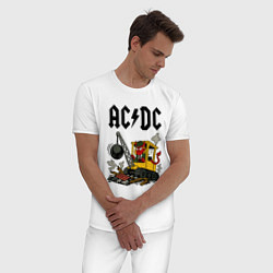 Пижама хлопковая мужская ACDC Ballbreaker World Tour, цвет: белый — фото 2