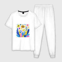 Пижама хлопковая мужская Светильник Джек, цвет: белый