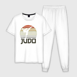 Пижама хлопковая мужская Judo fighter, цвет: белый