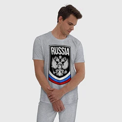 Пижама хлопковая мужская Russia, цвет: меланж — фото 2