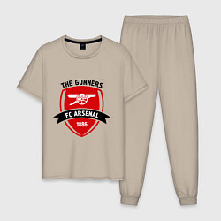 Пижама хлопковая мужская FC Arsenal: The Gunners, цвет: миндальный