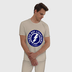 Пижама хлопковая мужская HC Tampa Bay Lightning, цвет: миндальный — фото 2