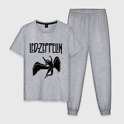 Пижама хлопковая мужская Led Zeppelin, цвет: меланж