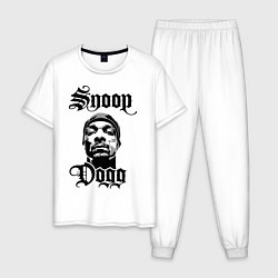 Пижама хлопковая мужская Snoop Dogg Face, цвет: белый