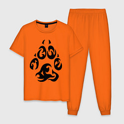 Пижама хлопковая мужская Волчий след, цвет: оранжевый