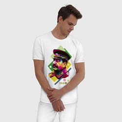 Пижама хлопковая мужская Stalin Art, цвет: белый — фото 2