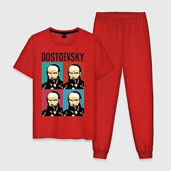 Пижама хлопковая мужская Dostoevsky, цвет: красный