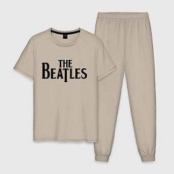 Пижама хлопковая мужская The Beatles, цвет: миндальный