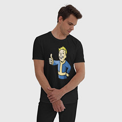 Пижама хлопковая мужская Fallout vault boy, цвет: черный — фото 2