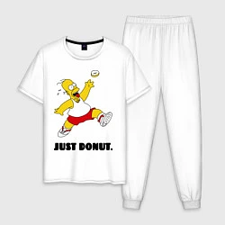Пижама хлопковая мужская Just Donut, цвет: белый