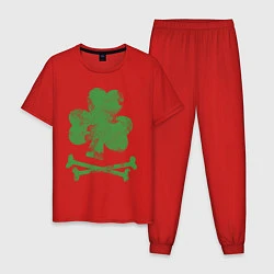 Пижама хлопковая мужская Клевер, цвет: красный