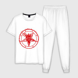 Пижама хлопковая мужская Flanders Pentagram, цвет: белый