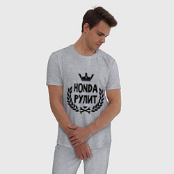 Пижама хлопковая мужская Хонда рулит, цвет: меланж — фото 2