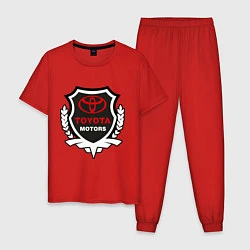 Пижама хлопковая мужская Тойота моторс герб, цвет: красный