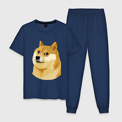 Пижама хлопковая мужская Doge цвета тёмно-синий — фото 1
