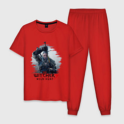 Пижама хлопковая мужская The Witcher 3, цвет: красный